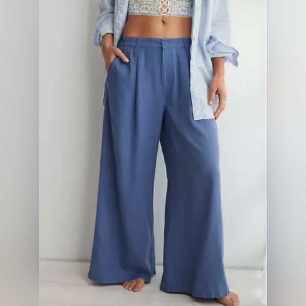 Aerie Linen Blend Trouser, size large